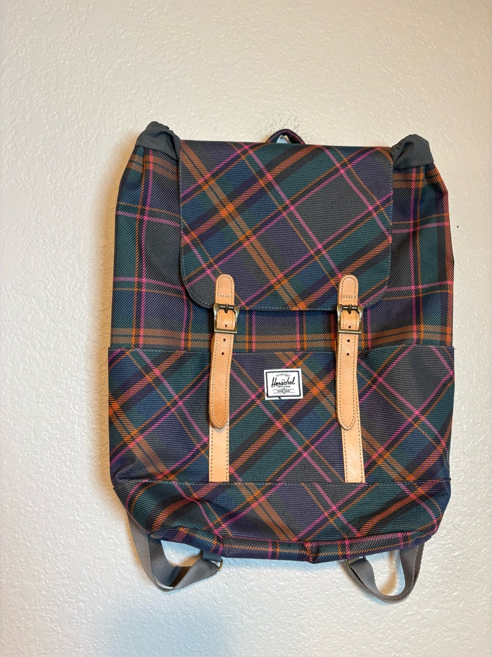 Herschel Supply Co. Retreat Backpack Green Orange Black Pink Tartan Plaid Check